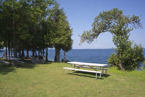 This picnic area is just minutes away from the main cottage.